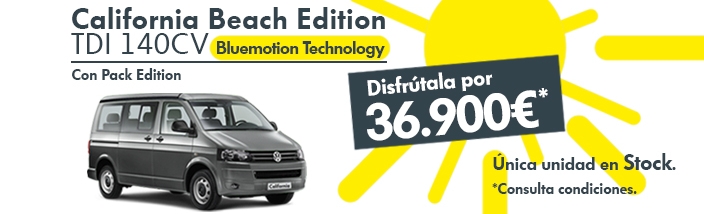 Disfruta ahora por 36.900€* de una California Beach Edition.