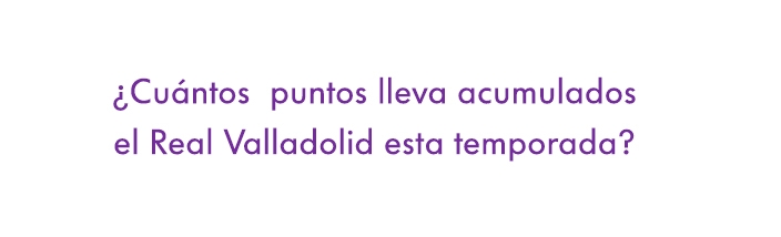 ¿Cuántos puntos lleva acumulados el Real Valladolid esta temporada?